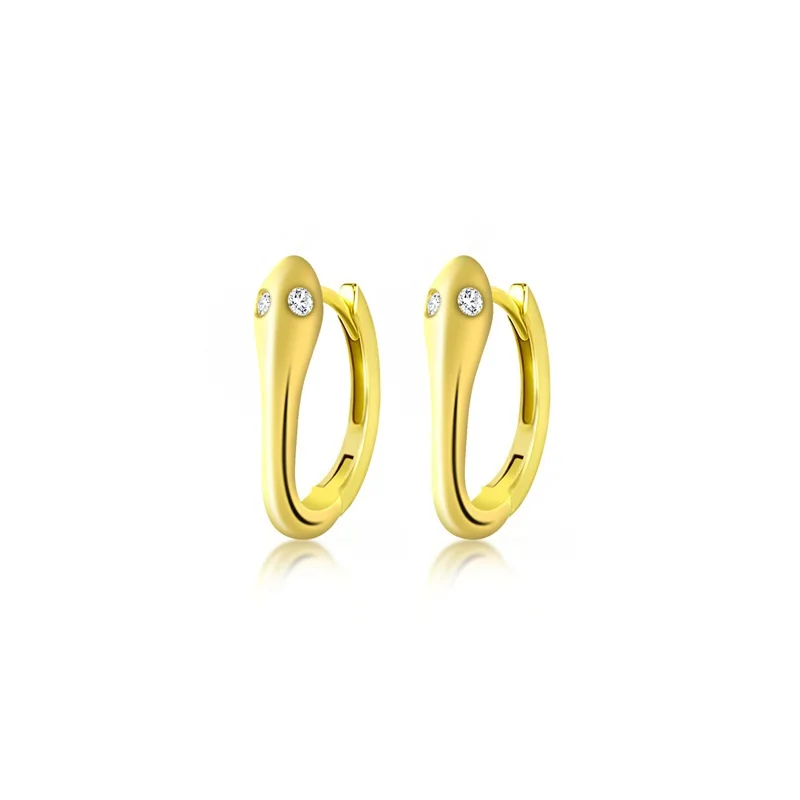 

925 Sterling Silver Huggie Earrings Diamond Snake Silver Earring Jewelry Dainty Earring Women Gift