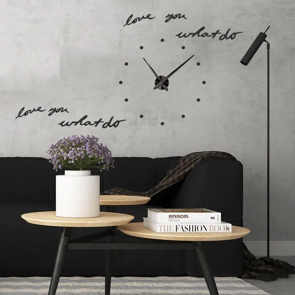

Creative English Letters Large Diy 3d Wall Home Decor Art Watch Mirror
