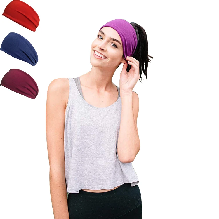 

Factory wholesale pure color sweat absorbing sports headbands, Blue;red;yellow;green;white;grey;purple or customized