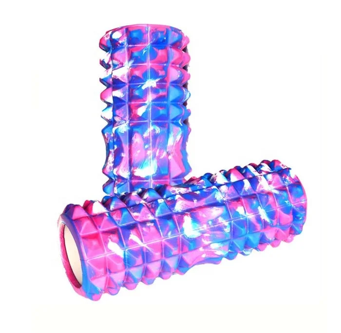 

Custom Yoga Camouflage Pattern EVA Strong Foam Roller Textured Fitness Muscle Message Foam Roller for Deep Tissue, Pink camouflage