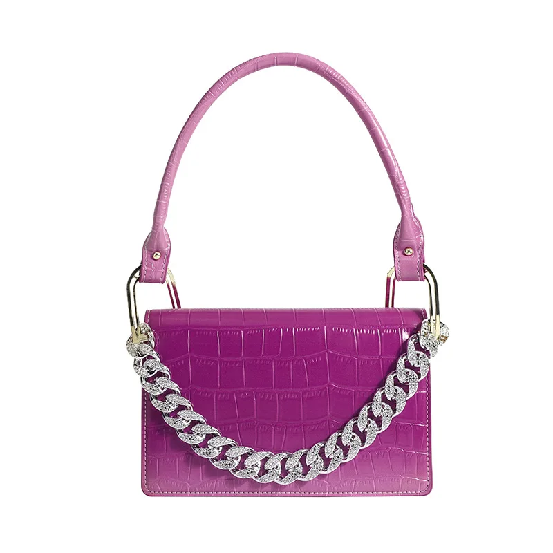 

Summer women hand bags fashion crocodile underarm bag 2021 women handbags pearl handle ladies messenger bags, Blue, pink