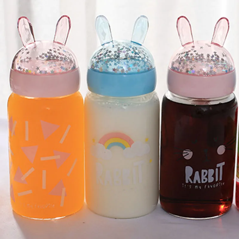 Zogift Cartoon Kreative Kaninchen Geformte Glitzer Trinken Milchglas Klares Wasser Saft Flasche Buy Klare Flasche Glas Flasche Wasser Flasche Product On Alibaba Com
