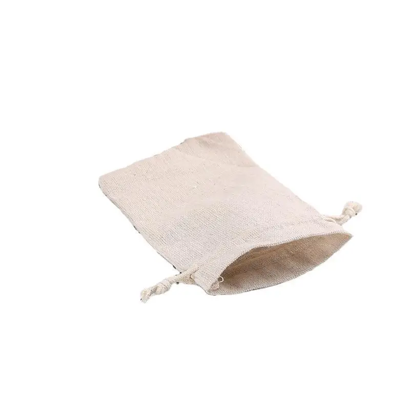 

Factory direct sale of natural color cotton and linen cloth bundle opening packaging bags Customized size