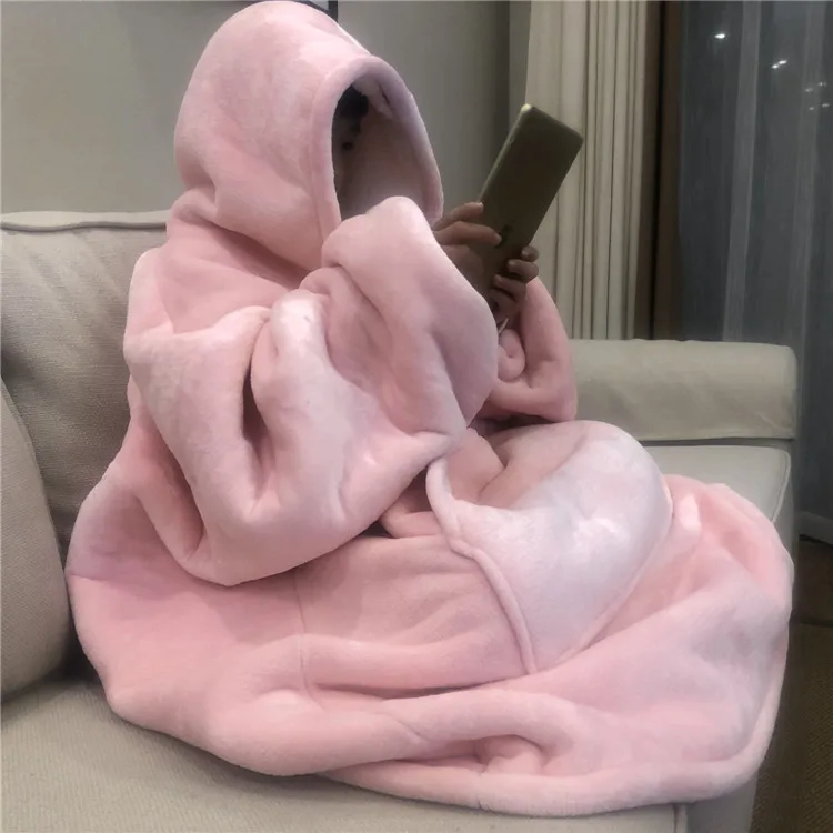 

Super Big Long Thick Plush Coral Fleece Blankets Parent-child Santa Claus digital printing thickening mink wool blanket hoodies, Pic