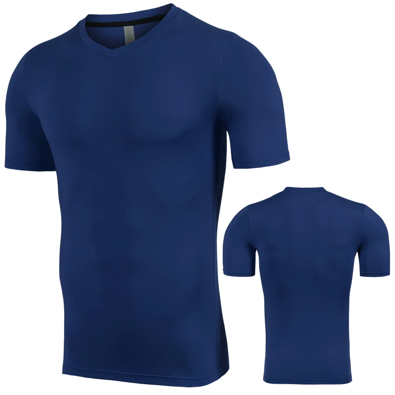 

latest V neck wholesale sport black men elastic running gym t shirt for men