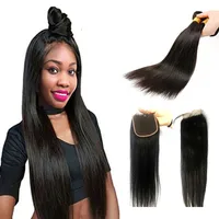 

Hot Selling Cuticle Aligned Virgin Brazilian Straight Human Hair 4x4 Lace Closure transparent lace Frontal Closure Hair