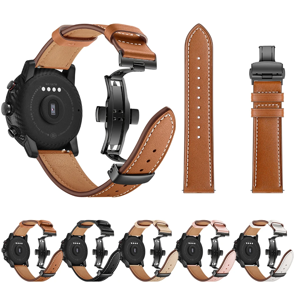 

SIKAI  Genuine Leather Replacement Watch Band Strap for AMAZFIT Watch Bands