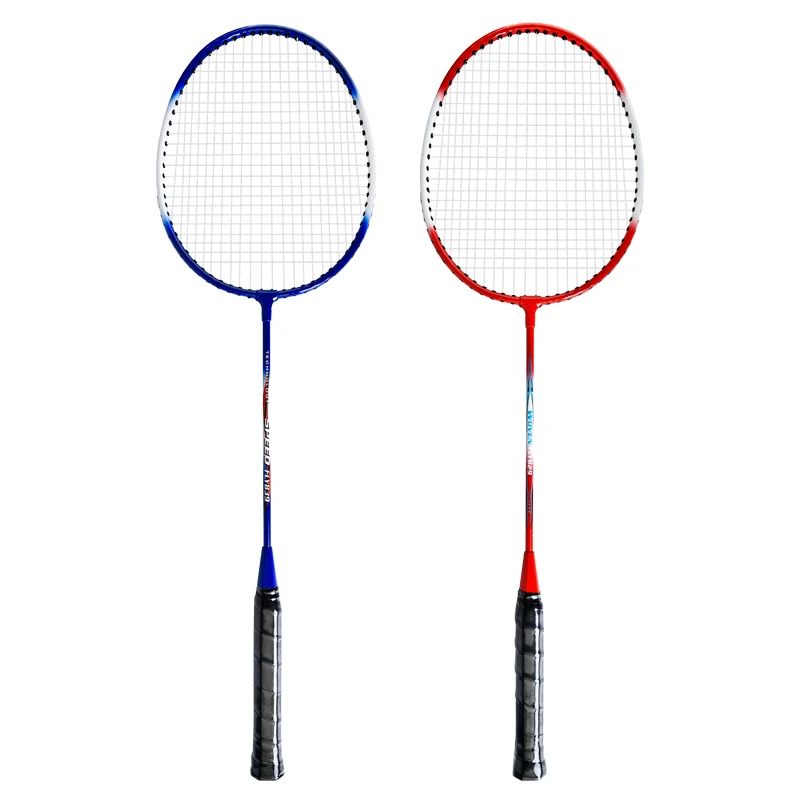 

cheap price steel badminton rackets for outdoor playing, Red