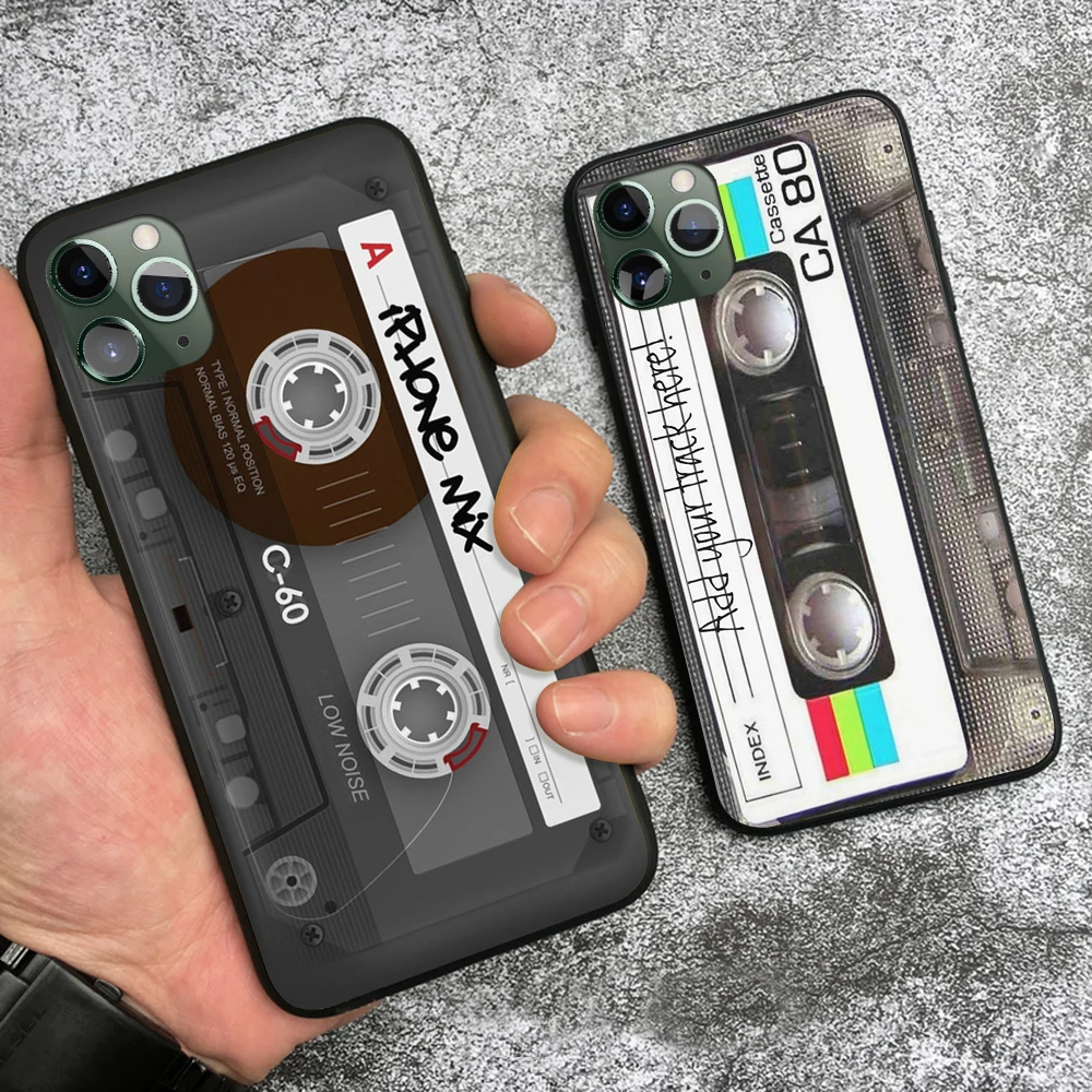 

Vintage Cassette tape retro style For iPhone SE 6 6s 7 8 Plus X XR XS 11 12 Pro Max 12 mini soft silicone Phone case cover shell