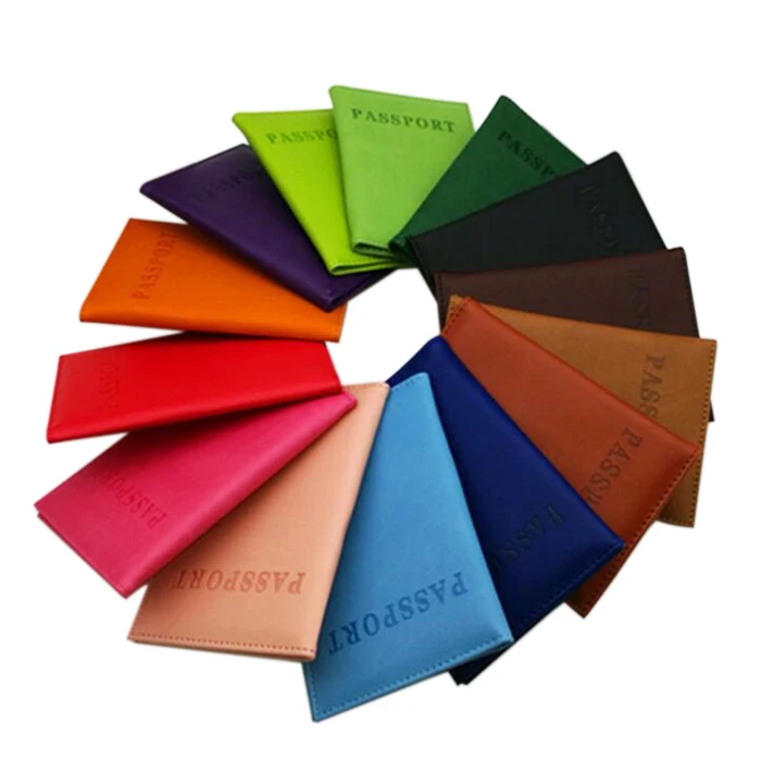

Cheap wholesale fancy colorful travel pu leather passport holder cover, Blue,pink,orange,rose red,brown,black,sky blue,ligth blue, dark blue