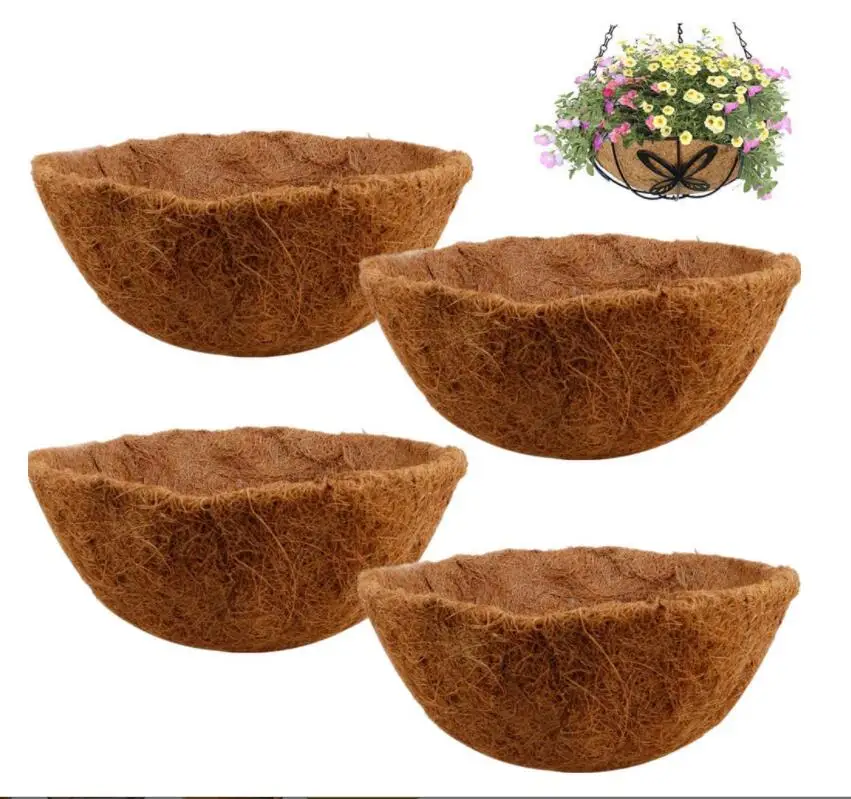 

Natural Round Insulation Flowerpot Basket Coconut Mat Replacement Coconut Fiber Liner Plant Coir Coco Liner for Flower Pot