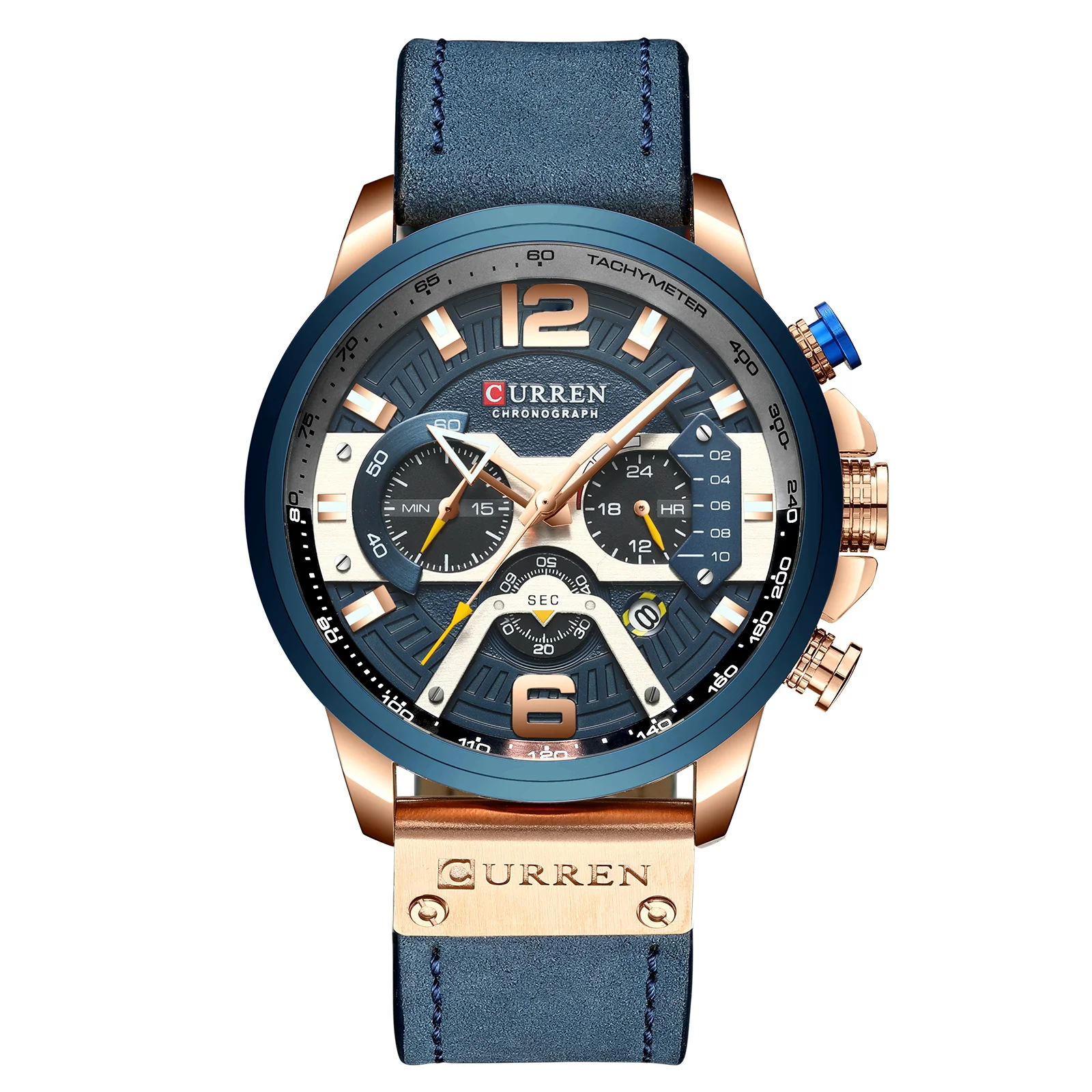 

Curren 8329 popular China man quartz watch taobao Genuine Leather Strap Waterproof Chronograph character business wrist watch