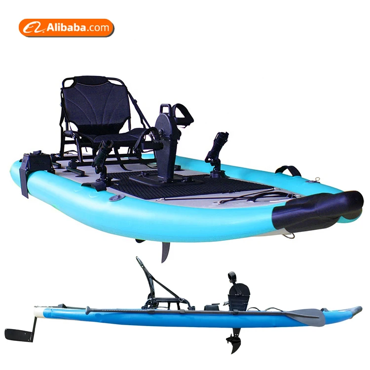 

PHT-02 High quality Inflatable Boat Kayak 1 Person single sit on top fishing kayak with fishing rod, Multi colors for choices