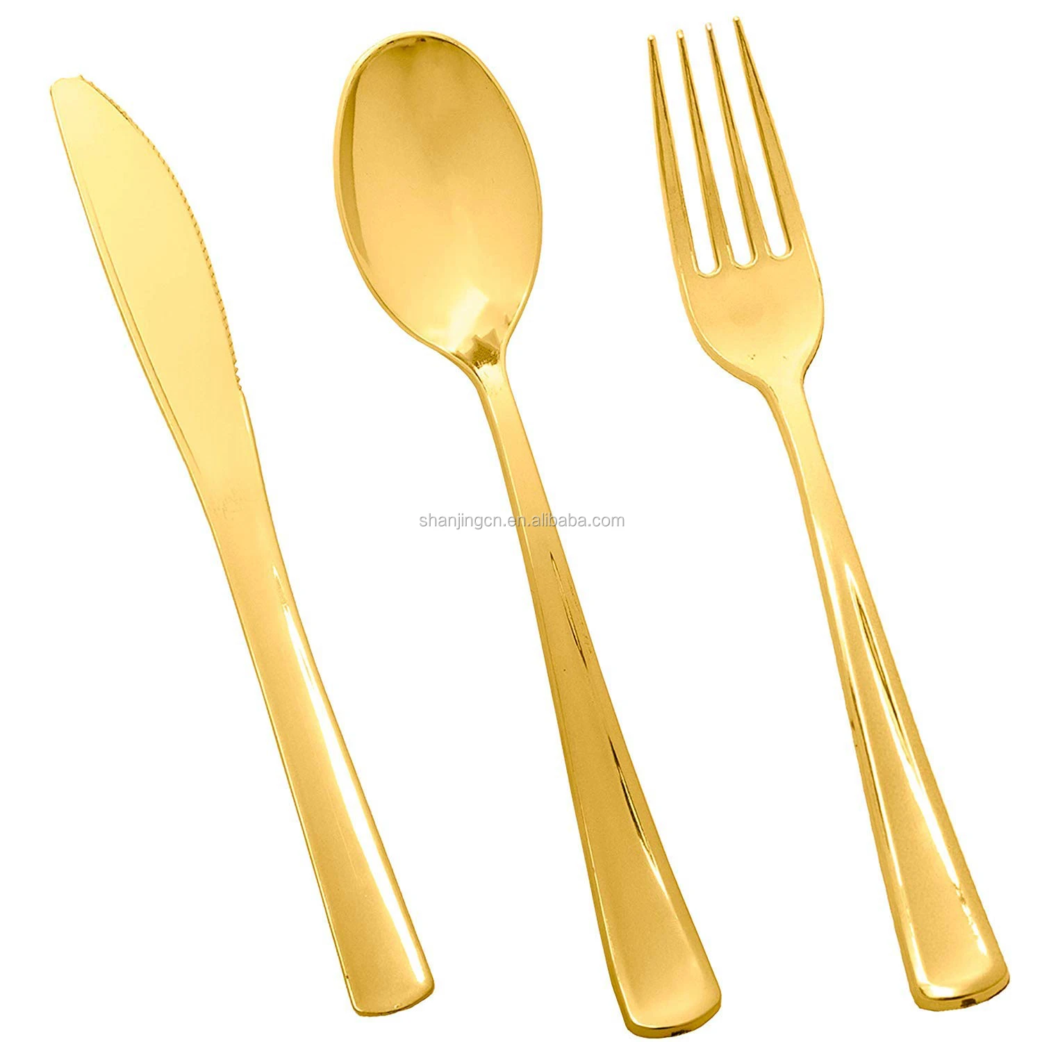 Gold Plastic Silverware Disposable Flatware Setheavyweight Plastic
