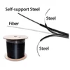 Cable de bajada G657A2 monomodo 1 2 4 Cable de bajada FTTH de fibra optica para interiores y exteriores con Messenger