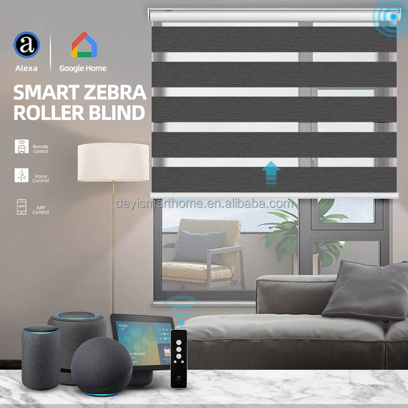 

Tuya Smart Home Automation Devices Rope WiFi Smart Blinds Motor Motorized Zebra blinds, Customized color