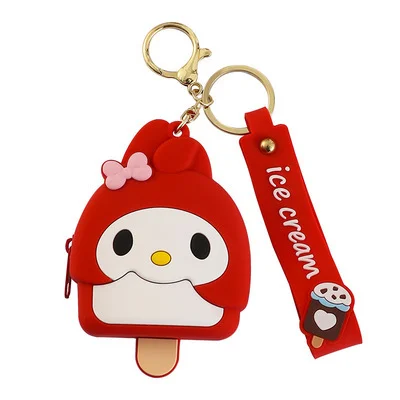 

Cute cartoon coin purse keychain backpack pendant PVC silicone ladies storage small objects ornaments bag