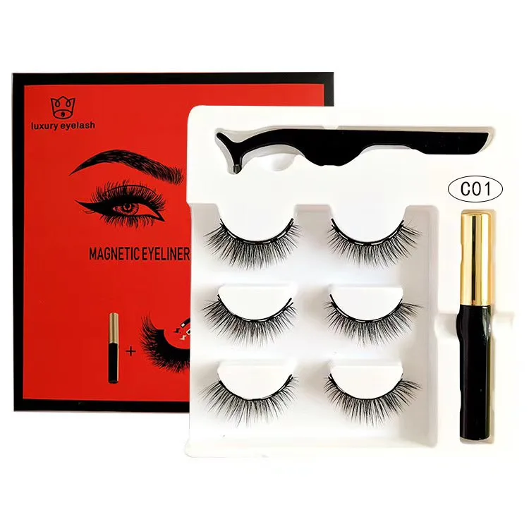 

Wholesale 3d eyelashes magnet eyelashes cheap price Magnetic Eyelashes 5 magnets with eyeliner