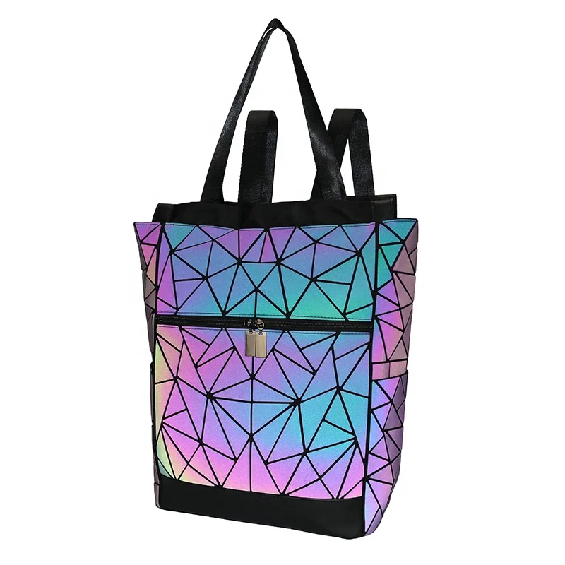 

Unisex Large Geometric luminous fashion portable double shoulder handbag suitcase