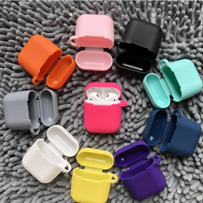 

Protective Earphone Case Soft Silicone Earphone Cases For Apple Airpods 1/2, Multi colors