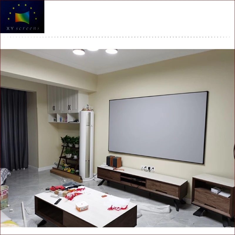 

xyscreen home theater flexible grey fixed frame projection screen for long throw and UST projector ZHK100B-GF1