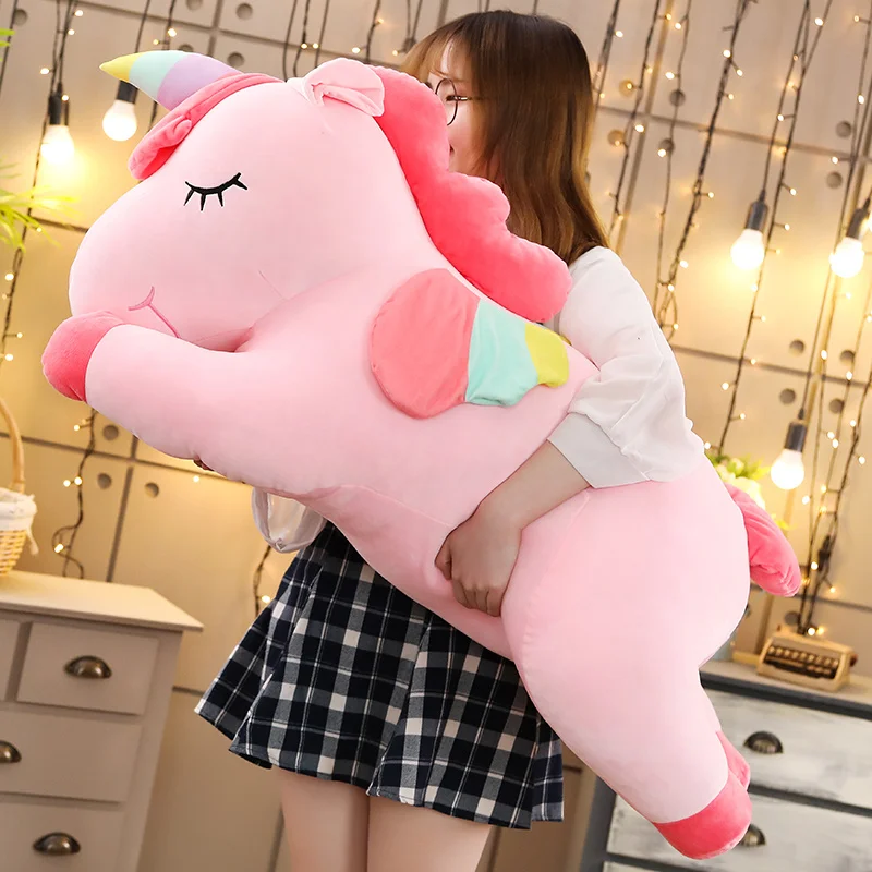 

Amazon Plush DDP Children Toys Custom Logo Unicorn Stuffed Animal Unicorns Gifts for Girls Unisex Pink White Blue Support 1pcs