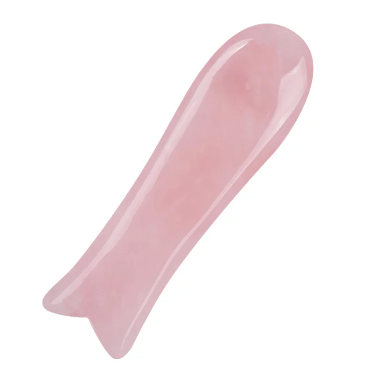 

Cheapest Pink Quartz Jade GuaSha for Relieve Facial Skin Fatigue High Quality Rose Quartz Jade Gua Sha tools