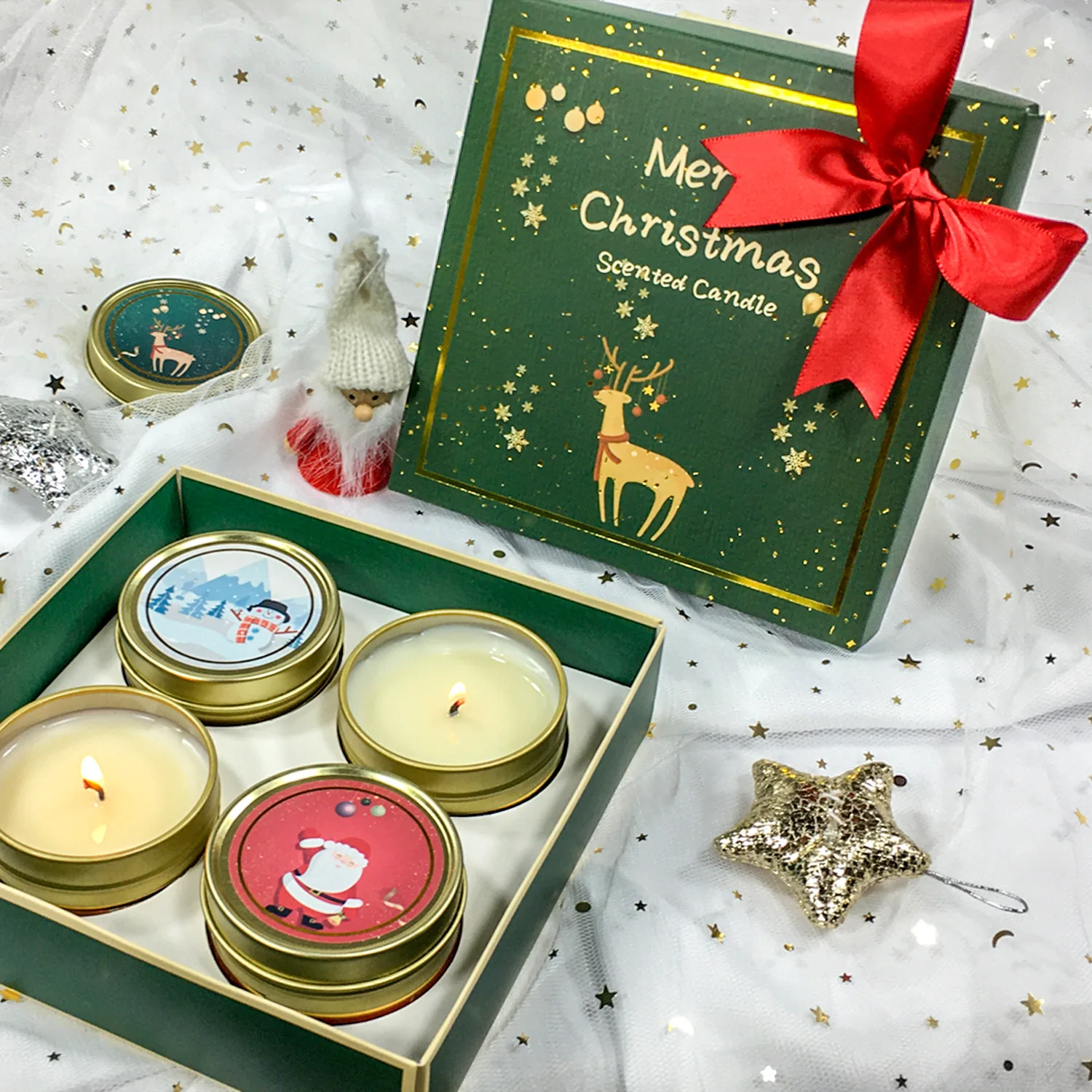Chrimas Holiday Gift Candle Gift Set Aromatic Soy Wax Candle Tin Buy