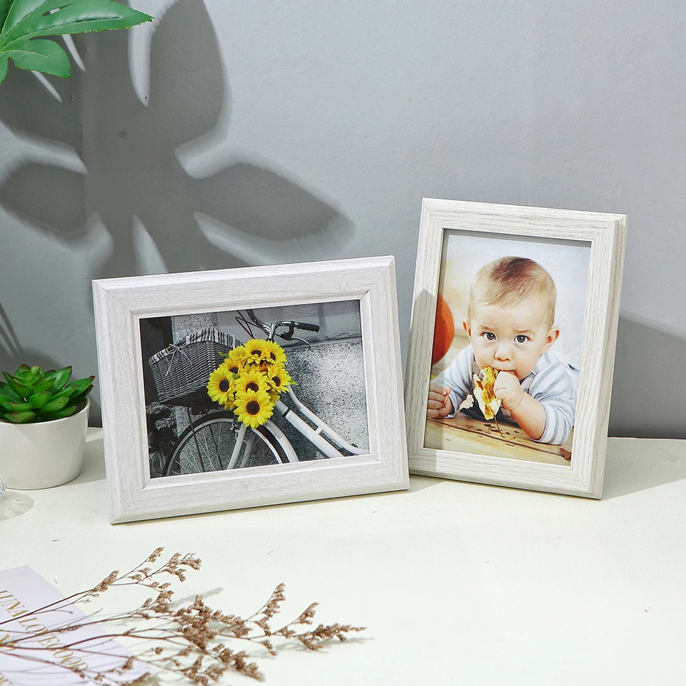 Wholesale 5x7 8x10 white MDF Stand paper Backboard Small white Ready Made photo frame