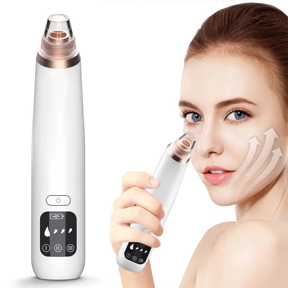 

Hot Sale Professional Ultrasonic Portable Mini Electric Face Whitehead Comedones Extractor Pore Vacuum Suction Blackhead Remover, White