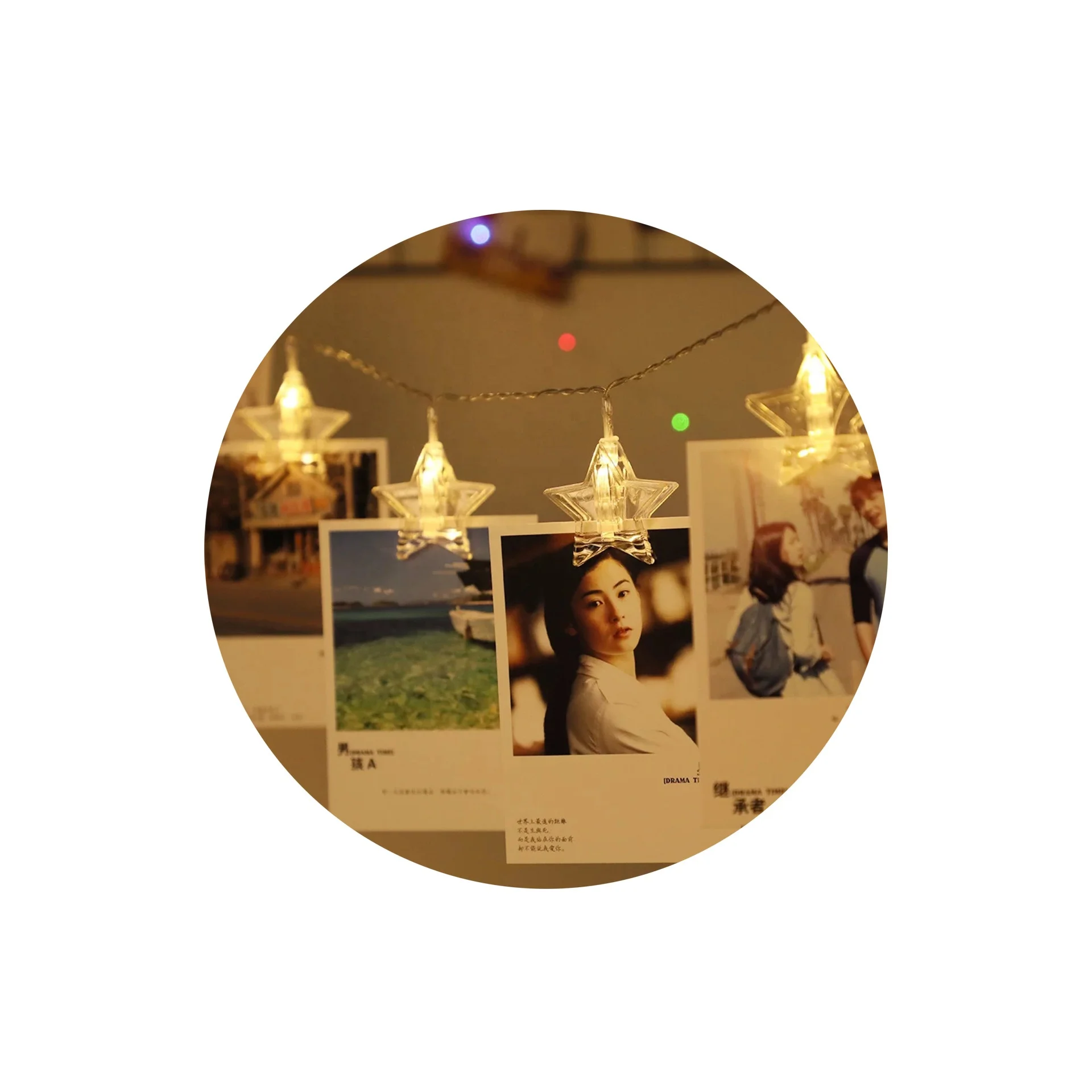 

2020 battery powered 20 leds clear photo clips led string fairy light festival party photos wall decoration