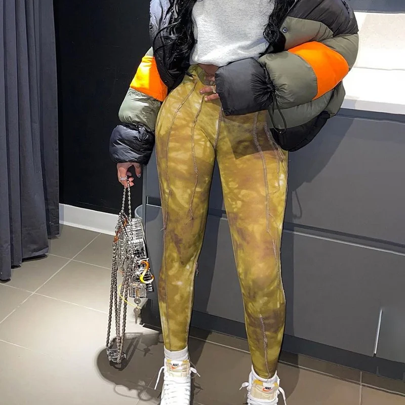 

2021 colorful full length bodycon yoga stacked cargo pants, Picture shown