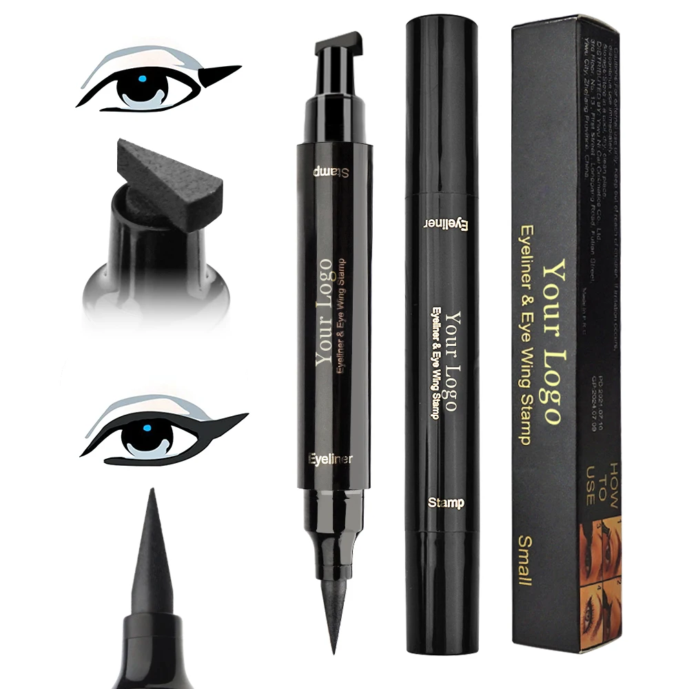 

Long Lasting Black Liquid Eye liner Pen Winged Eyeliner Stamp for Eyes Makeup Beauty