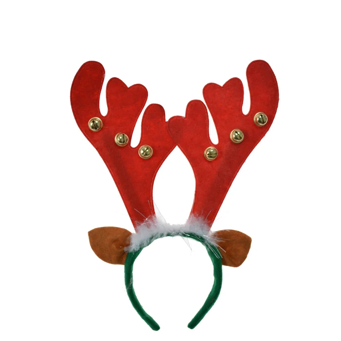 Wholesale Poinsettia Headdress Felt Reindeer Antler Christmas Headband ...