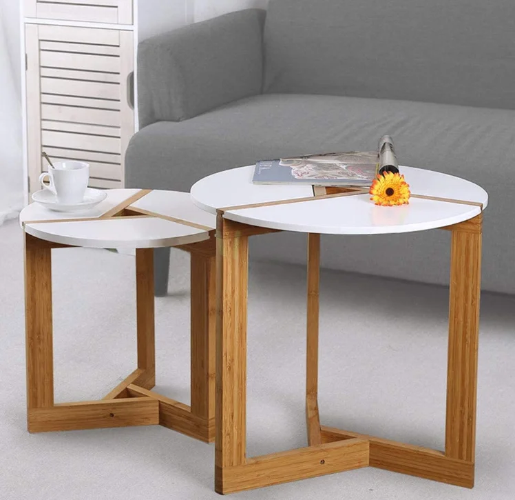 Modern Round Side Tea Coffee Table Small White End Tables Living Room