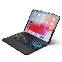 

Hot sale drop shipping ABS Colorful Backlit Bluetooth Keyboard Case for iPad Pro 12.9 inch with Pen Slot