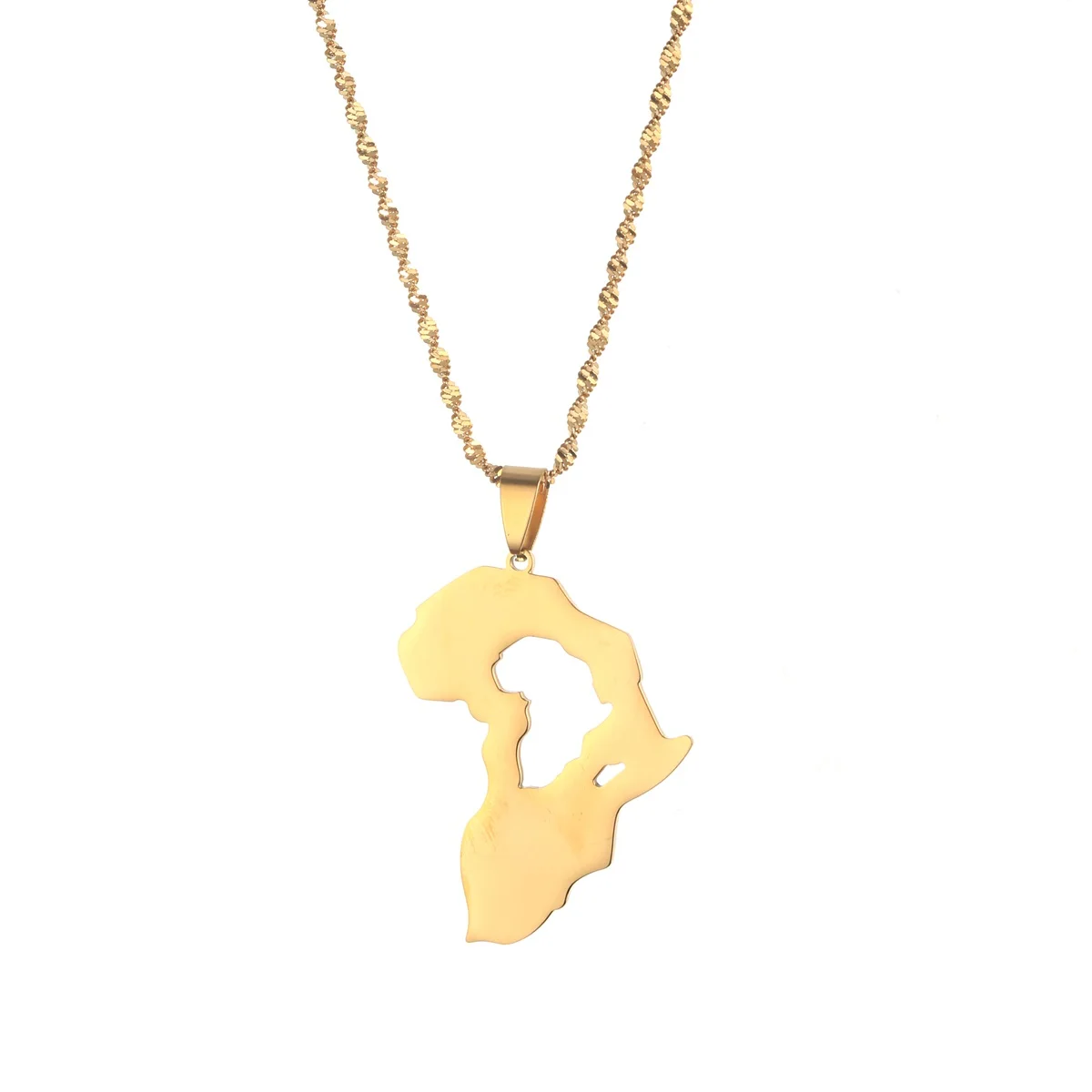 

Hollow Design Africa Map Pendant Necklaces Gold Silver ColorJewelry For Women Men African Maps Jewelry