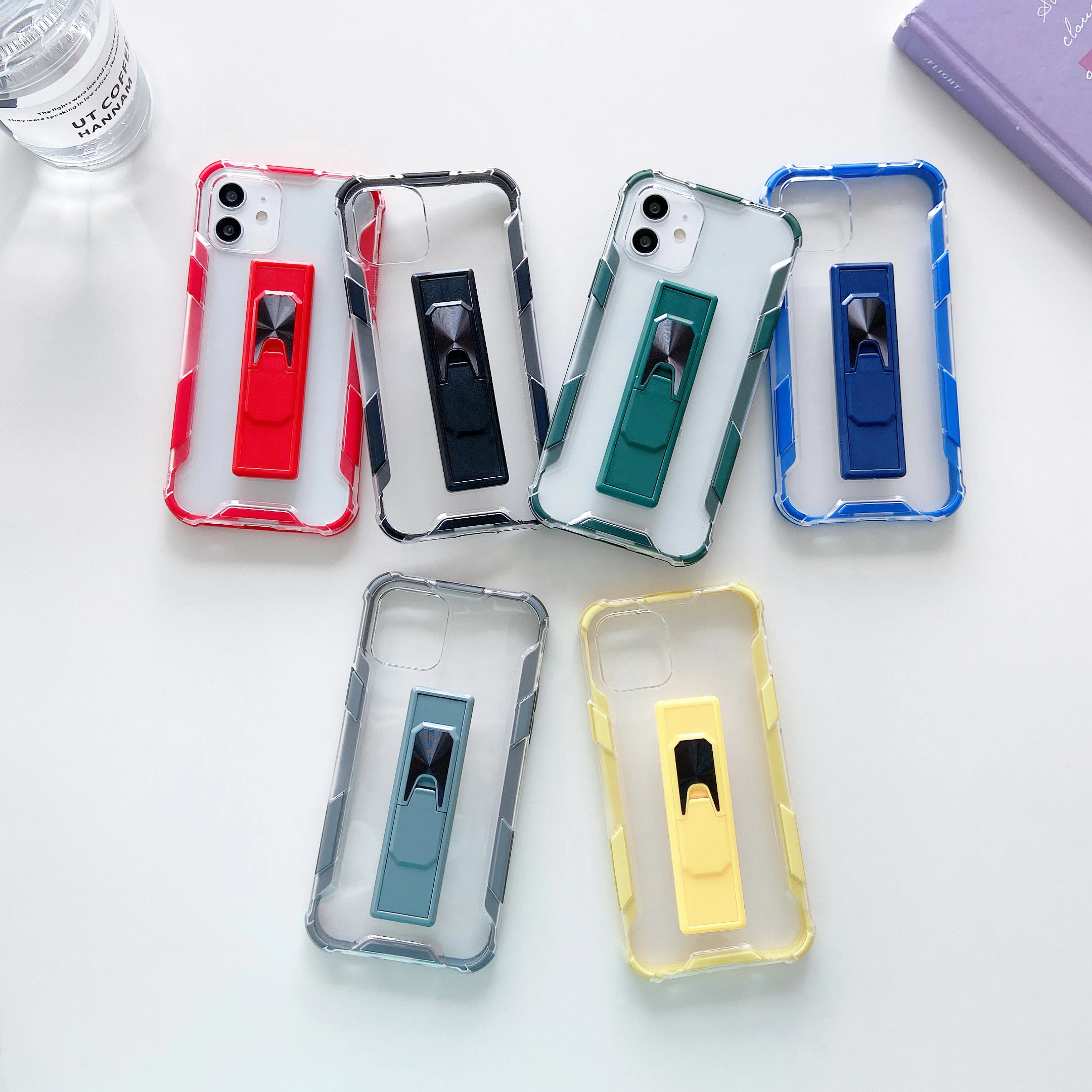 

Hybrid Shockproof Transparent Military Armor Matel Magnetic Kickstand Phone Case Cover for iPhone 11 12 Pro Xs Max Xr 12mini