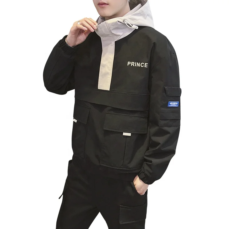 Hooded Jackets Men 2020 New Pullover Jacket Fashion Tracksuit Casual Coat Men Hip Hop Streetwear