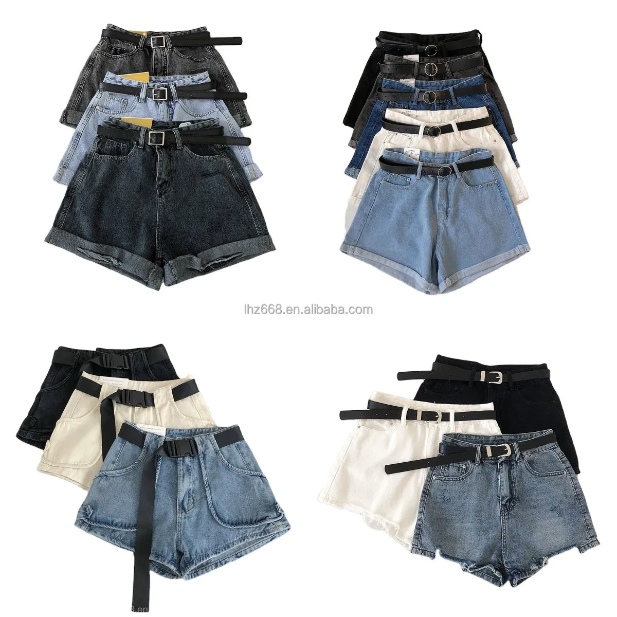 

2021 Denim shorts women's summer new style high waist trendy thin high waist loose wide-leg hot pants