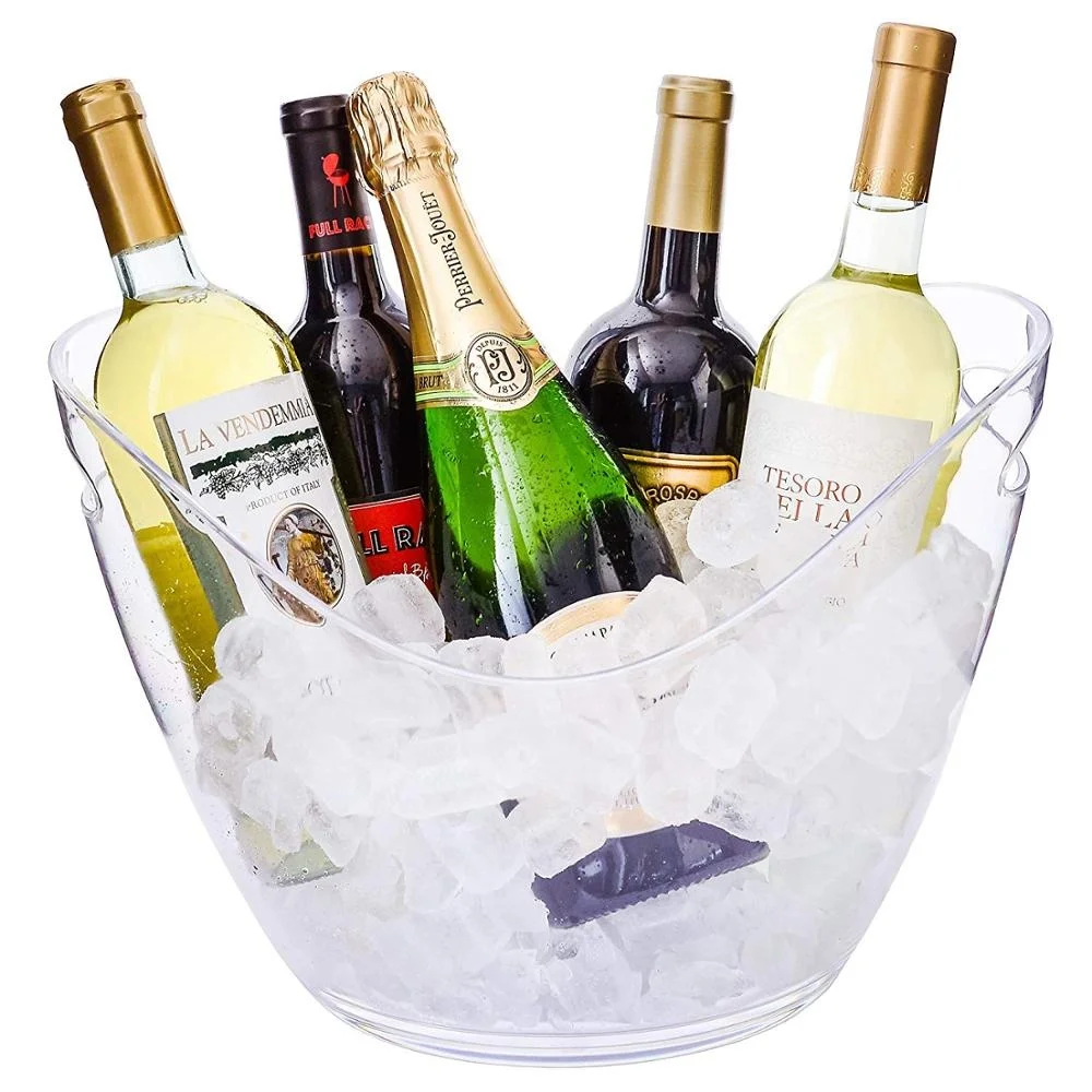 Best Selling 8 Liter Large Plastic Clear Acrylic Champagne Ice Bucket