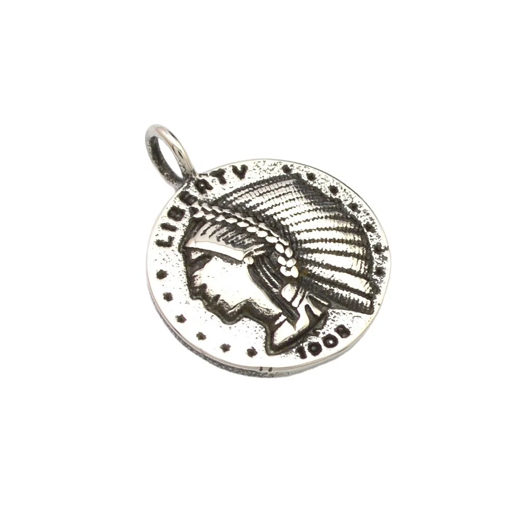 

Mens Costume Jewelry stainless face shape ethnic indian traditional pendant jewelry with eagle, As picture