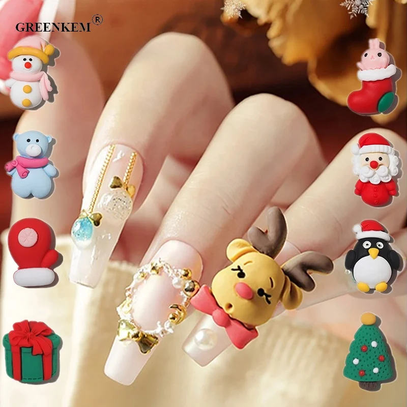 

Greenkem 3d Diy Design Xmas 3d Nail Decorations New Year Manicure Nail Accessories Christmas Tree Croc Charms Christmas, Colorful