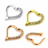 

Jeweled Heart Cartilage Single Closure Clicker Daith Piercing