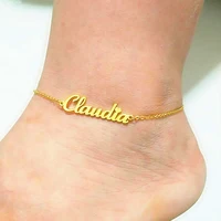 

Personality Stainless Steel Women Custom Name Gold Letter Initial Anklet