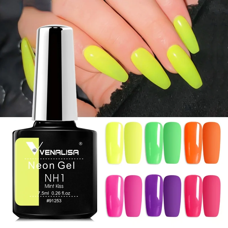 

Neon Nails Polish Colour Uv Gel Lacquer Soak Off UV LED Gel Painting Nail Art Long Lasting Jelly Polish Lote Nail Decoration