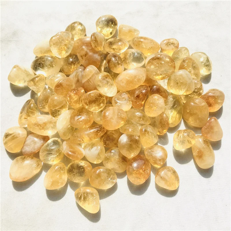 

Natural crystal tumbled good color Brazil citrine tumbled stone for healing
