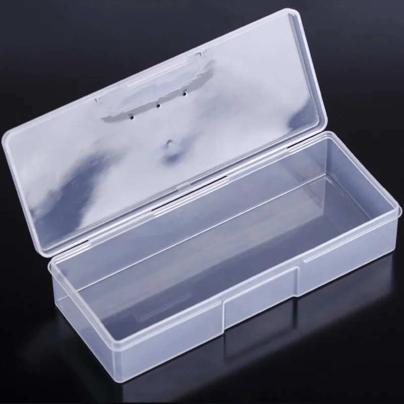 

Nail Art Rectangle Storage Empty Container Organizer Case Box Plastic Clear Brush Pen File Accessories Rhinestone Manicure