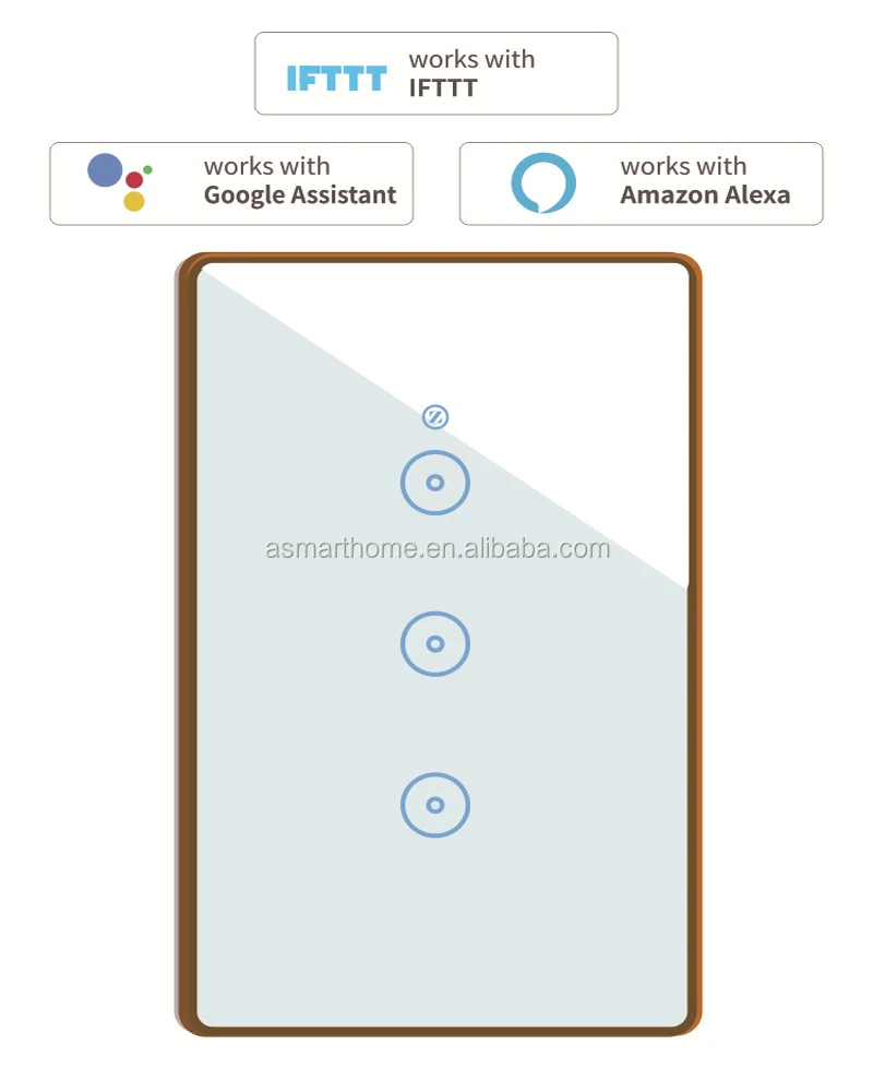Best seller smart home 3 Gang Tuya smart life Alexa Google Home Voice remote control wifi Zigbee 3.0 Smart touch light switch - ANKUX.COM