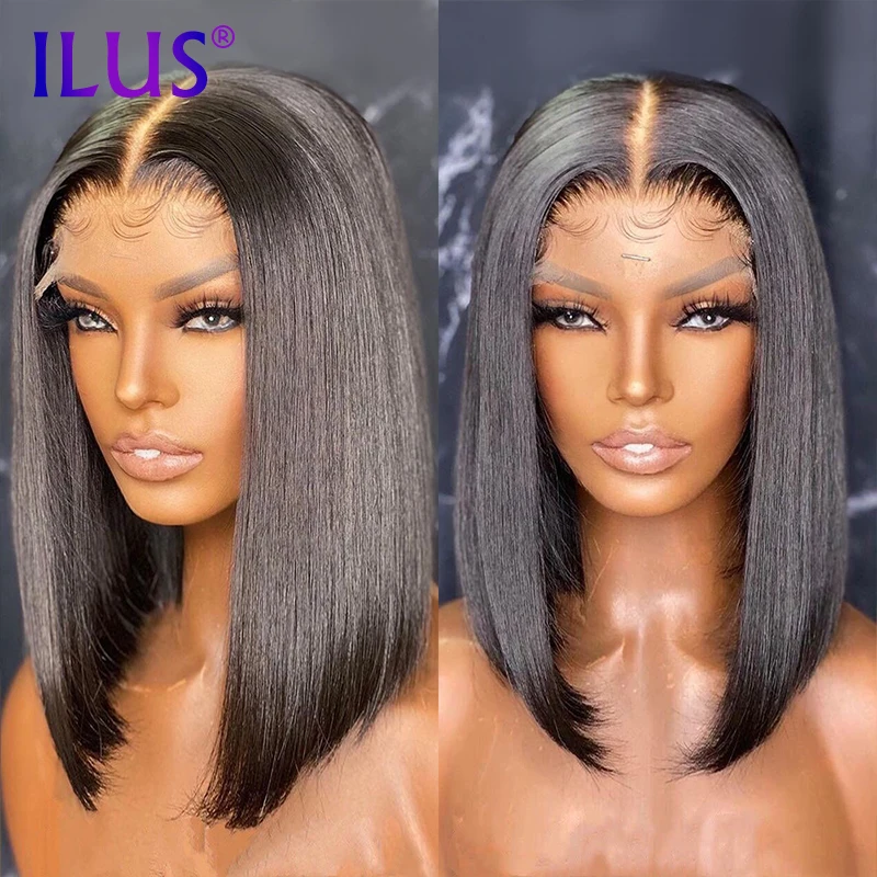 

HD Short Lace Human Hair Wigs Bob Part Lace Human Hair Short Bob Wig Natural Color Straight HD Lace Frontal WIgs For Black Women